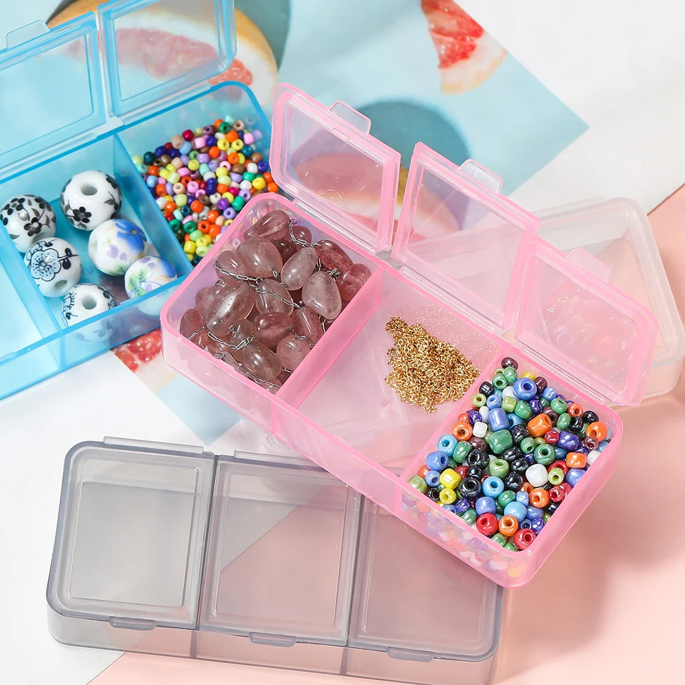 boîte plastique bleu translucide compartiments clips rangement colorées pratique artisanal venta grossiste
