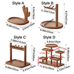 support rangement multifonctionnel bois naturel moderne porte bijoux cosmétiques marron clair sans fixation visible