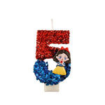 bougies numériques forme chiffres paillettées rouge bleu jaune blanc princesse anniversaire décoration gâteau festive