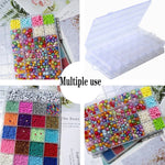 boîtes rangement transparentes modernes 28 cases poignées sécurisées diverse couleur