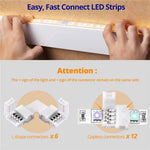 connecteurs led ruban blanc modernes forme sans joint outils clips fixation