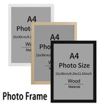 cadre photo bois grain noir blanc moderne 21x30cm affiche a4 présentoir peinture toile