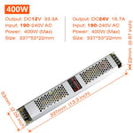 alimentation led ultrafine 12v 24v 60w 100w blanc grille perforations fixations vis