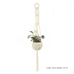 support plante suspendue macramé blanc artisanal anneaux métalliques pot inclusion 90cm 105cm 155cm
