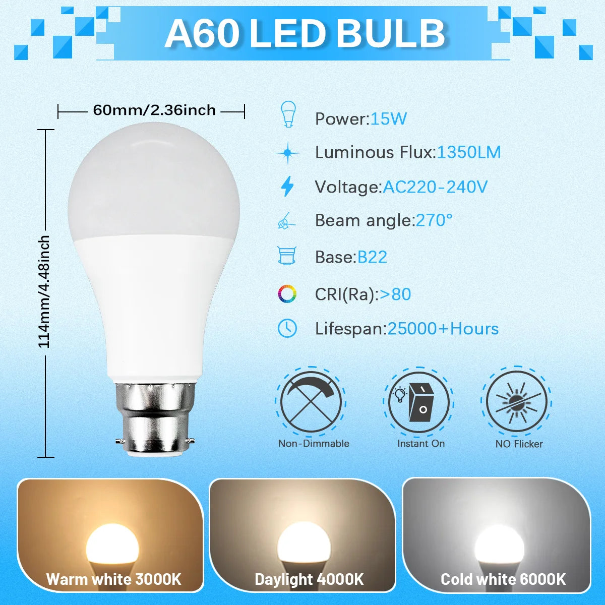 lot ampoules led boule blanche mate base b22 maison salon chambre moderne