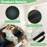 tapis conducteur sol noir fibre carbone perforations moderne élastiques king xl king queen twin