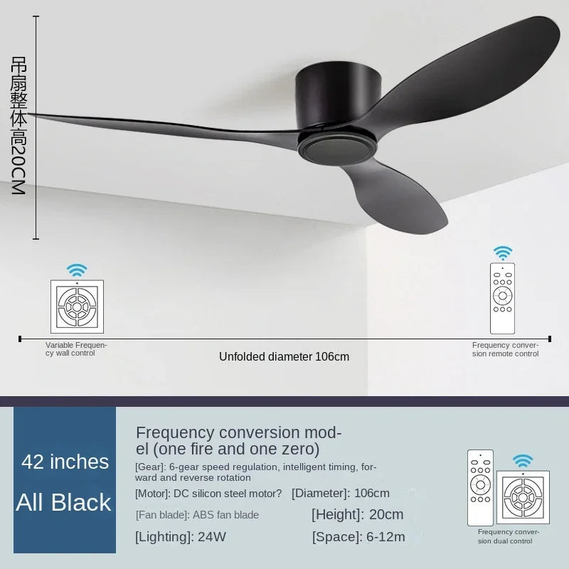 ventilateur led moderne blanc noir bois télécommande lumineuse salon cuisine chambre