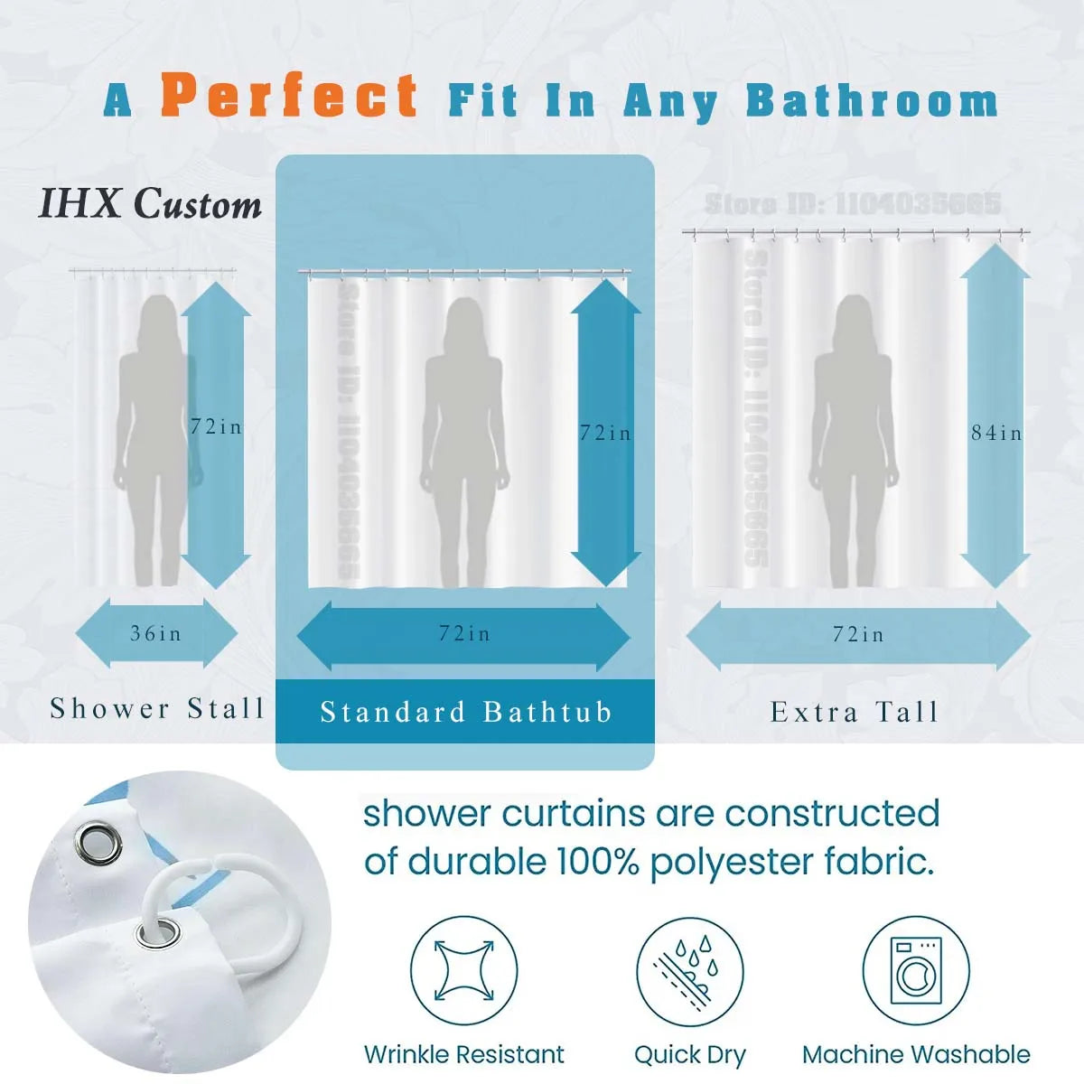 rideau douche imperméable polyester motif marbre moderne crochets salle bain