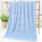 serviette bain polyester rapide motif lapins mignons couleurs violet rose vert bleu doux moderne