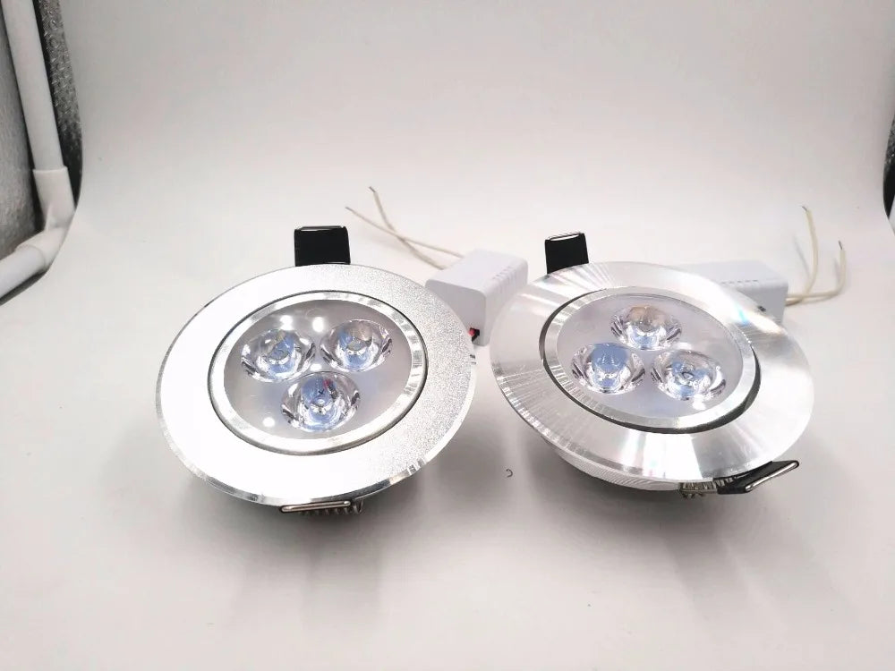 Spot LED argenté moderne surface gravée clips fixation câble d'alimentation 85 240V