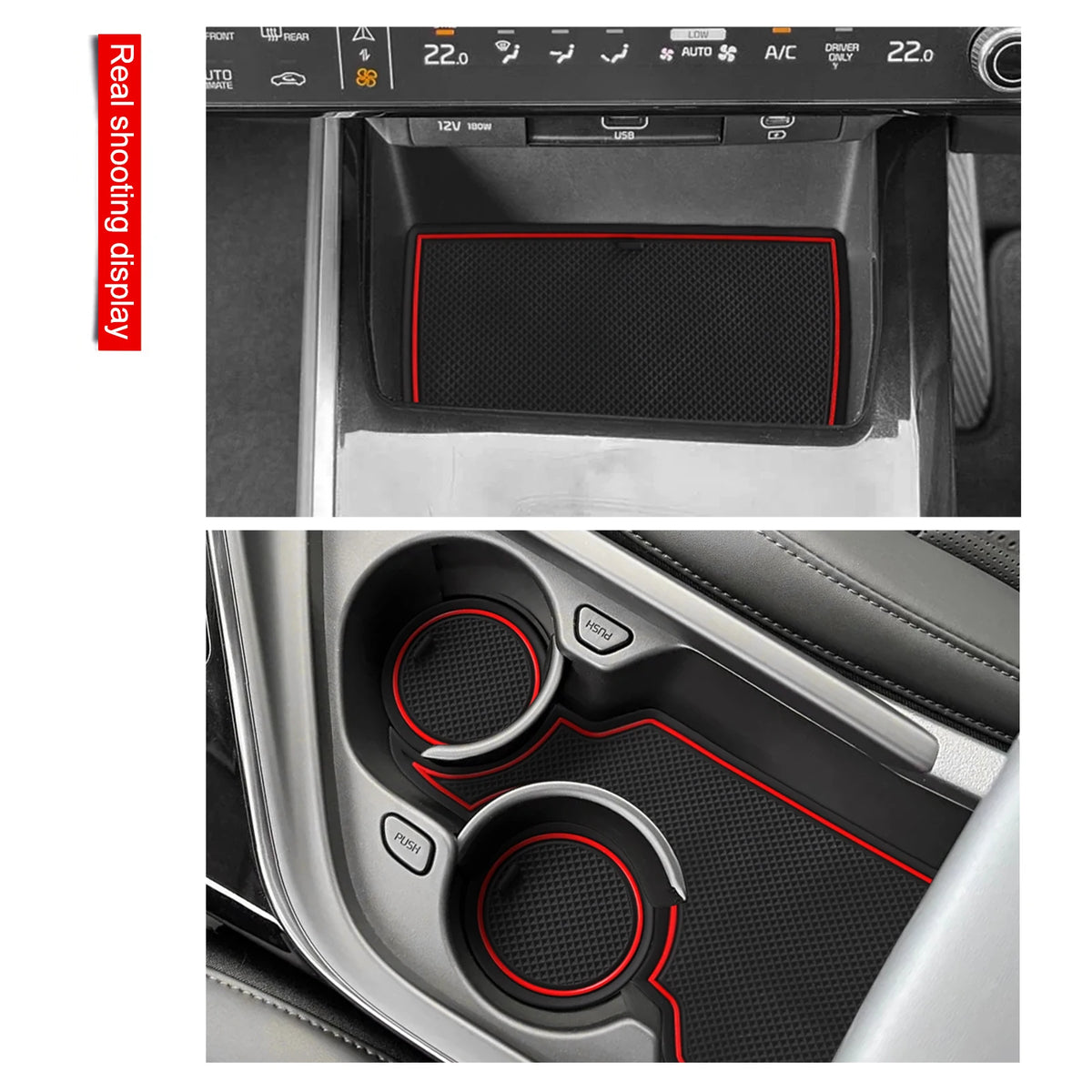 tapis antidérapants pvc texturé noir moderne adhésif console centrale porte kia niro ev 2023