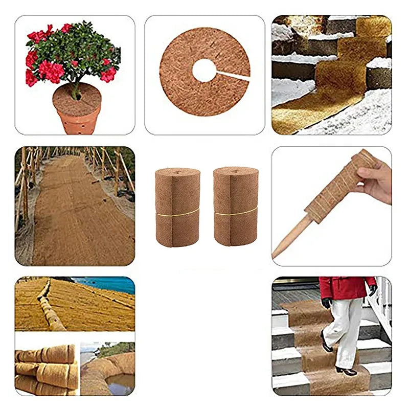 tapis coco marron clair texture naturelle pratique rustique 100cmx30cm 100cmx40cm 100cmx50cm 200cmx50cm