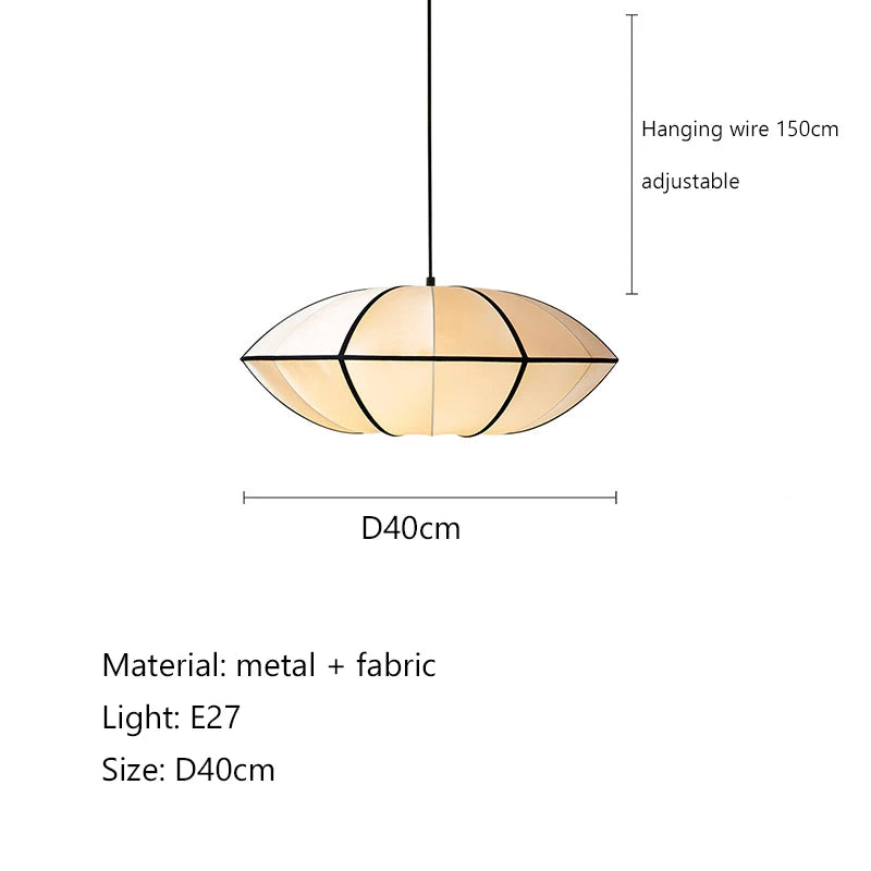 suspension lumineuse tissu géométrique blanc beige moderne opacité câble suspension fixe chambre salon