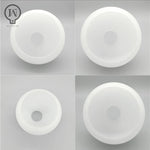 abat jour verre blanc moderne opacité tringle boule lumineuse cable socle e14 e27 10cm