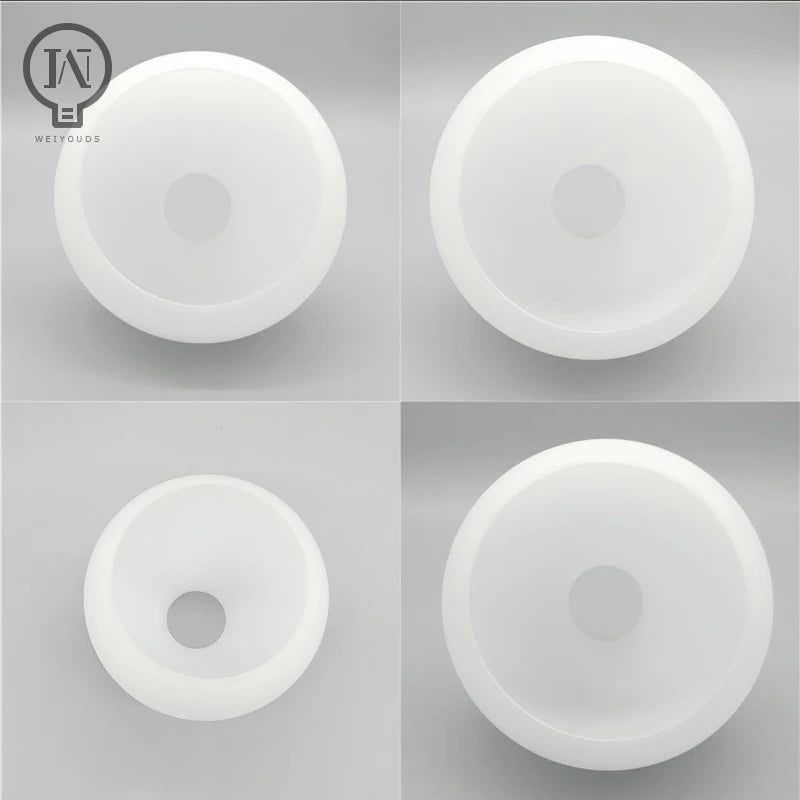 abat jour verre blanc moderne opacité tringle boule lumineuse cable socle e14 e27 10cm