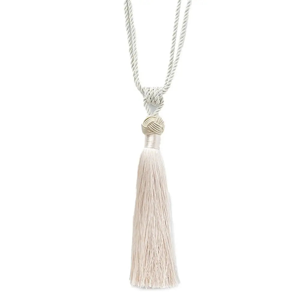 accessoires rideau cordon tressé franges blanc or gris beige moderne bohème chic