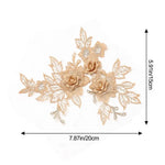 applique textile fleurs brodées doré clair mariage tissu microfibre 3d opaquement broderie fine