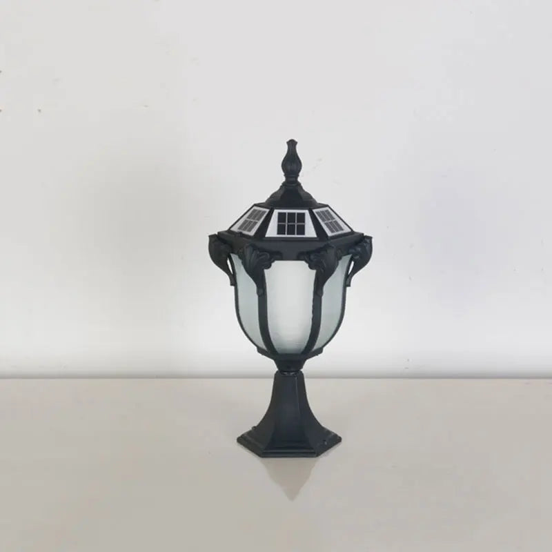 lampe solaire extérieure led étanche ip44 classique noir blanc geometrique