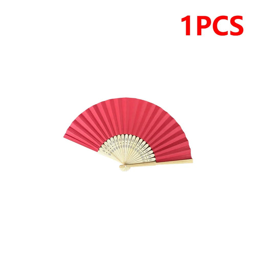 éventail pliable bambou papier motif rayures rouge orange rose mariage décoration classique