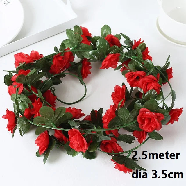 Guirlande artificielle fleurs roses ornement maison mariage anniversaire intérieur festive