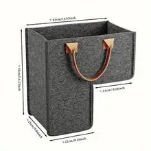panier rangement forme gris poignées cuir moderne livres jouets