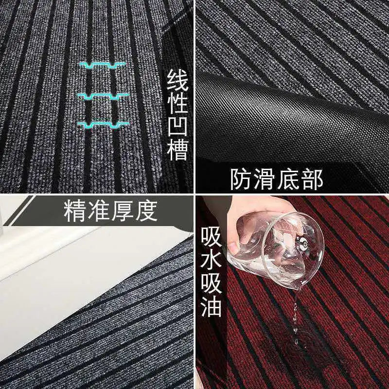 tapis antidérapant moderne adhésif gris noir rayures horizontales résistant l'eau facile nettoyer intérieur extérieur
