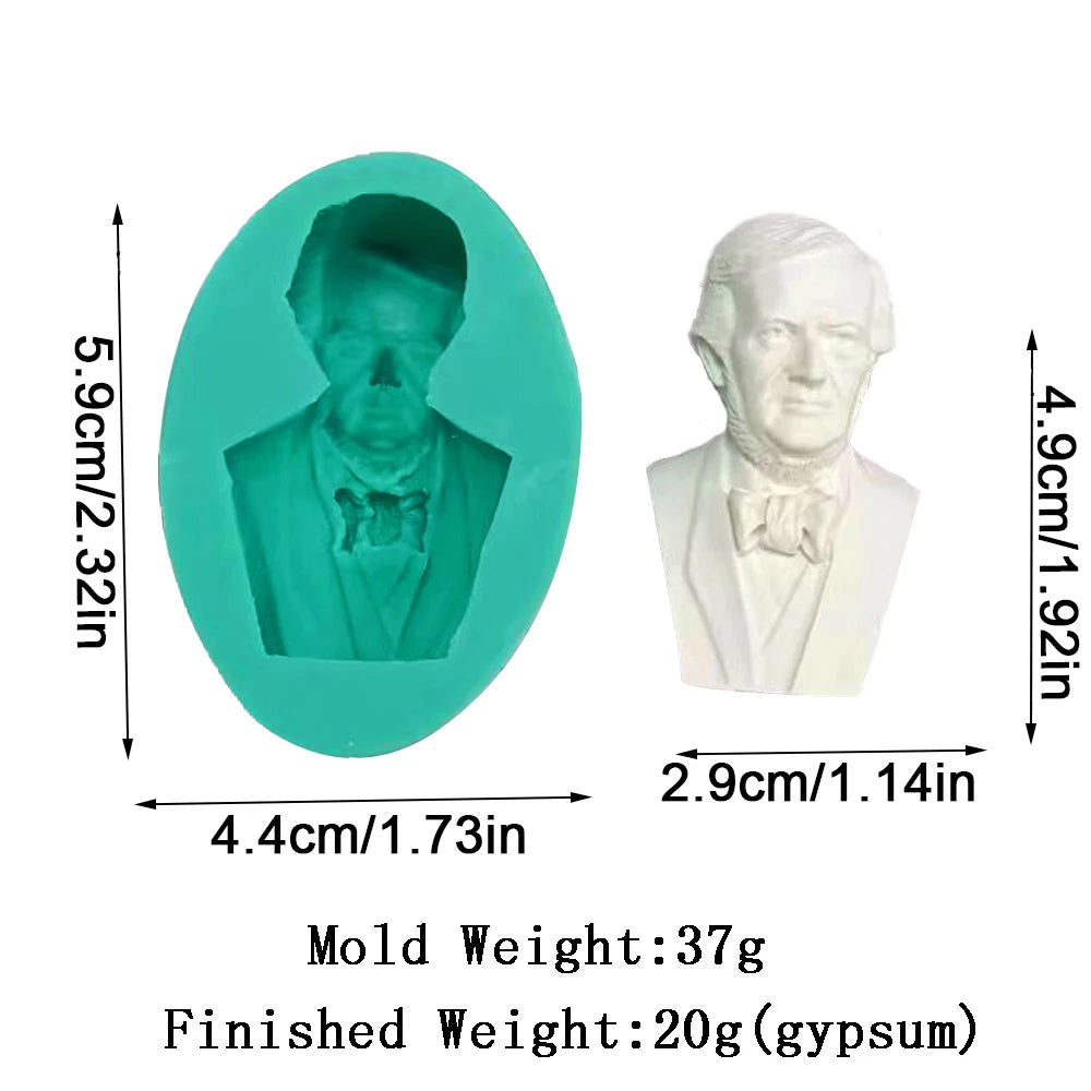 moules silicone bustes sculptés classiques aromathérapie gypse résine époxy decoration gâteau blanc vert