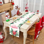 table noël rouge blanche verte noël oiseaux flocons poinsettias sapins festive