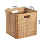 panier tressé marron clair rustique pliable imperméable utilisation multiple respectueux environnement poignées intégrées