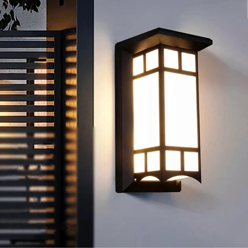 lampes murales modernes led extérieures ip65 nickel brossé structure rectangulaire opalescente minimaliste