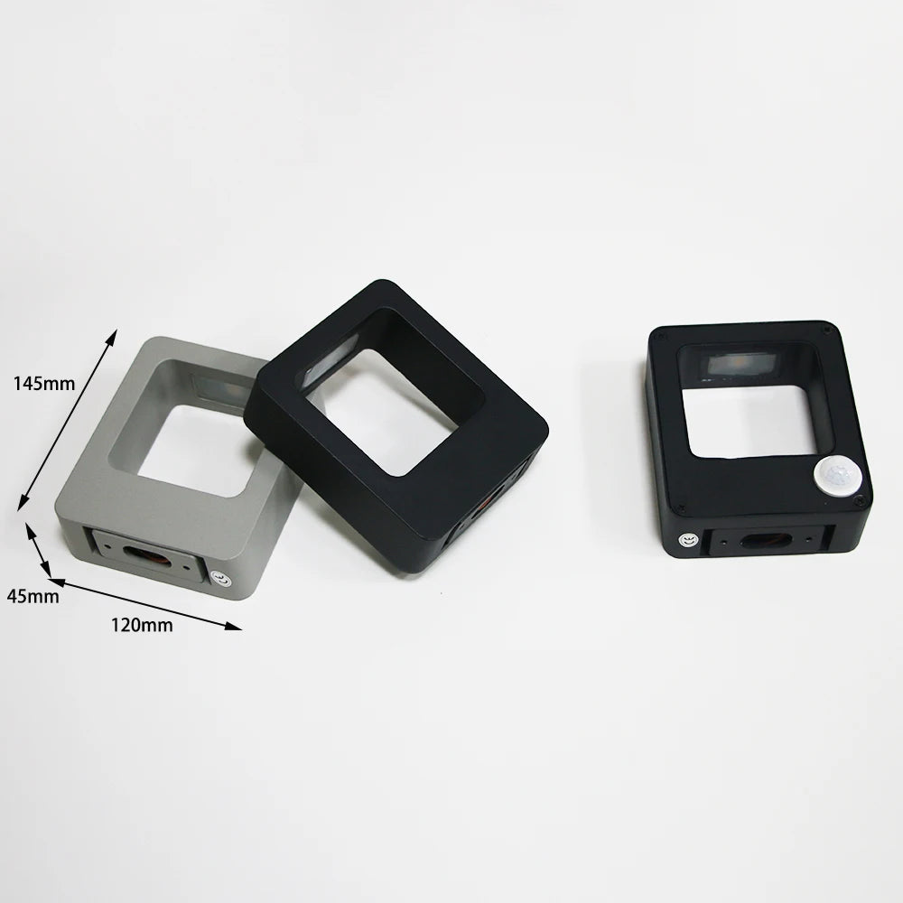 lampe murale led étanche contemporaine noire grise 145mm 120mm 45mm opaques