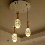 suspension lumineuse moderne cristal doré bubbles led chambre salon étincelante contemporain éclairageintérieur