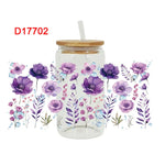 autocollants décoration diy fleurs illustration bocal verre transparent papillons roses lavande bois