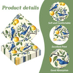 serviettes papier motif oiseaux citrons fleurs bleu jaune vert blanc 20 40 60 pièces