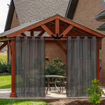 rideau extérieur imperméable polyester translucide classique blanc gris foncé pergola patio