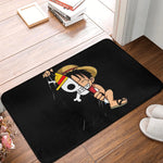 tapis sol antidérapant one piece zoro épées croisées moderne vert noir blanc