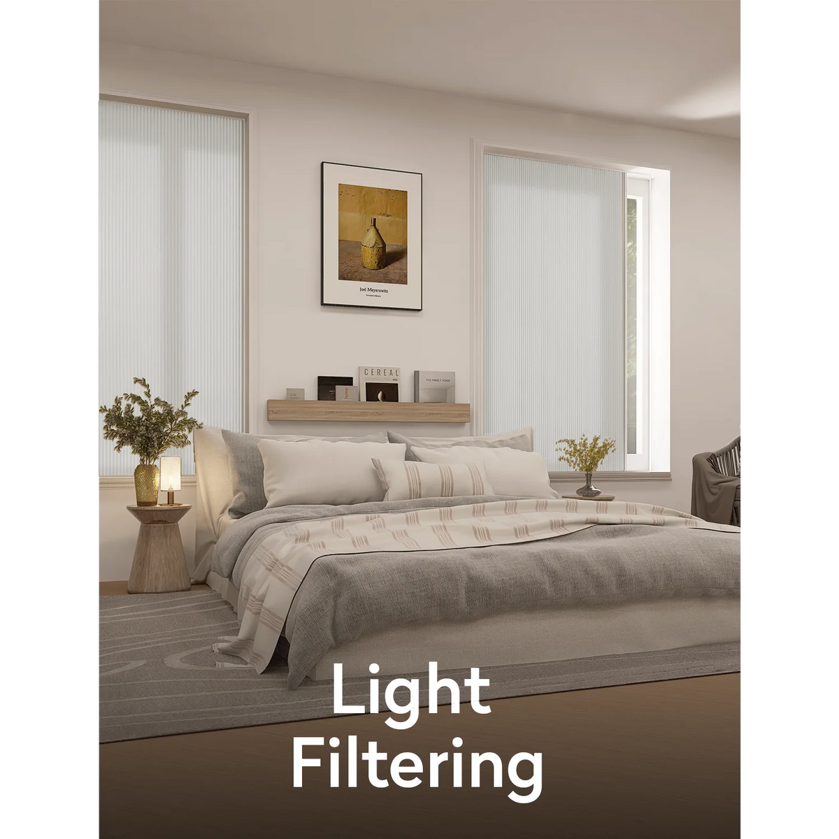 rideau vertical blanc opaques rayures horizontales moderne store fenetre puits lumiere sans fil anti