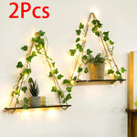 étagères suspendues boho blanc macramé bois rustique anneaux métalliques chambre salon étude decoration cadeau