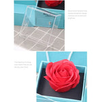 boîte cadeau rose classique boîte bijoux sac inclusion bouquet fleurs artificielles collierintérieur