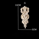 appliques décoratives bois blanc artisanal fleurs sculptées baroque vintage miroir cadre mural