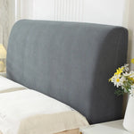 housse tête lit polyester elastane texture carreaux gris moderne fixation