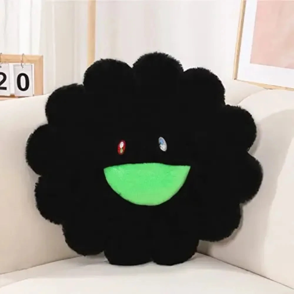 coussin fleuri moderne noir blanc doré argenté coton polyester lavable salon