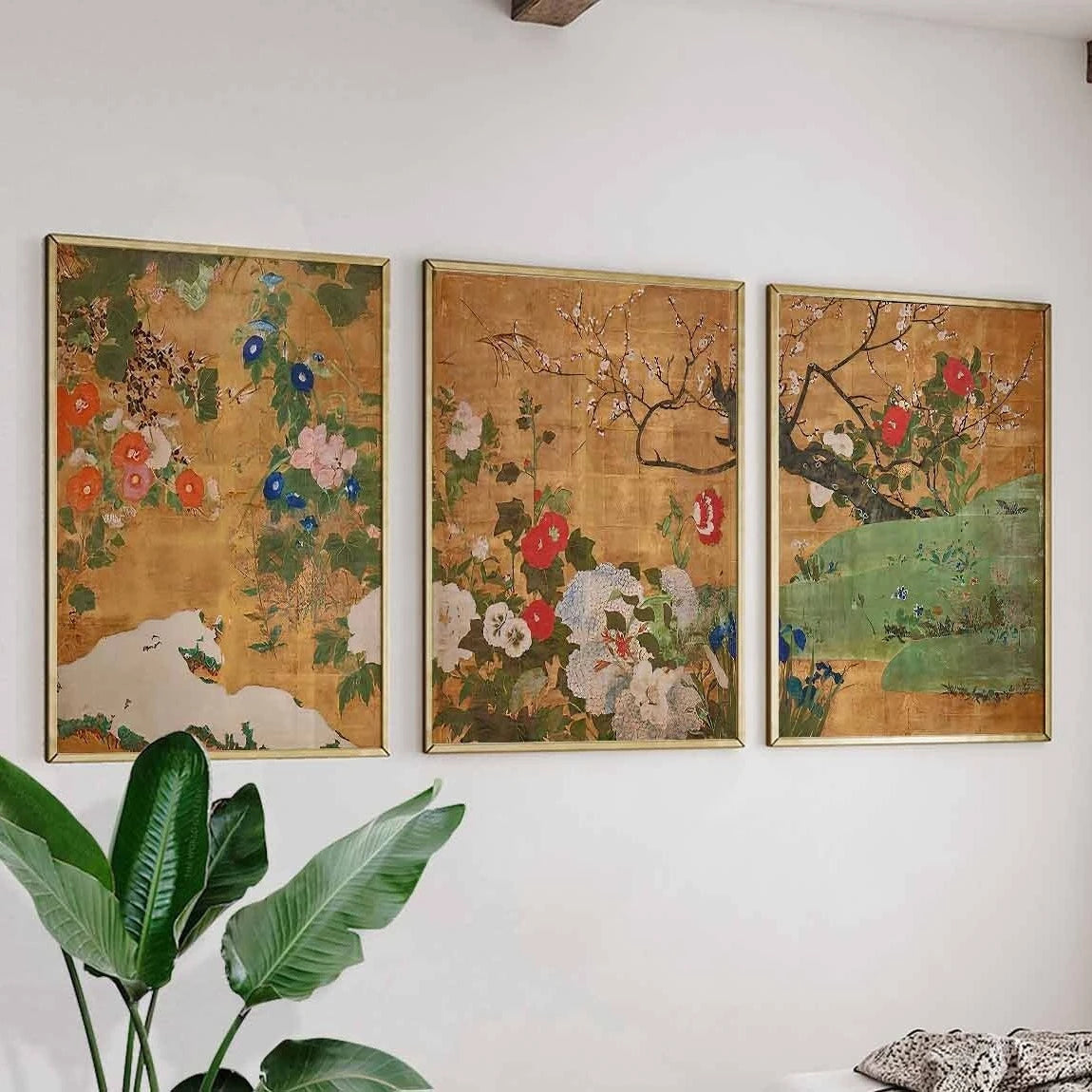 affiches art floral japonais paysage toile sans cadre maison salon chambre