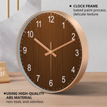 horloge murale bois grainé aiguille quartz minimaliste salon chambre moderne