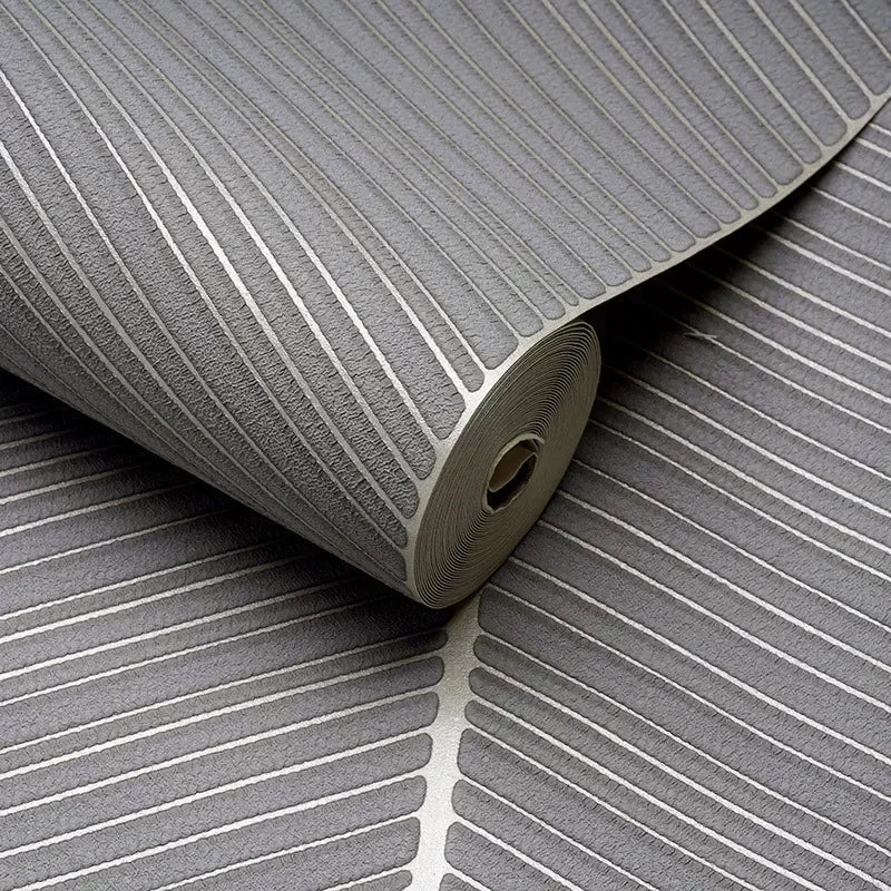 papier peint moderne rayé velours daim bleu gris beige résistant l'humidité anti moisissure soundproof