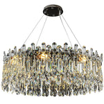 lustre moderne élégant cristal transparent doré salon chambre restaurant