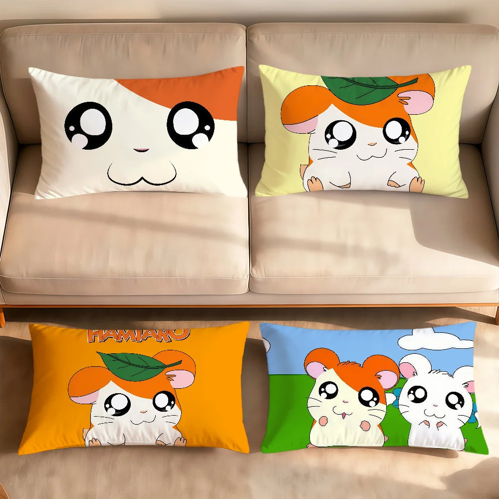housse coussin rectangulaire souris cartoon kawaii décorative canapé salon chambre maison blanche
