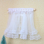 rideaux miniature dentelle maison poupée blanc crème bleu violet tulle romantique champêtre