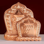 plaque decorative cuivre ornements florals geometric religieux artisanal traditionnel decoration temple autel