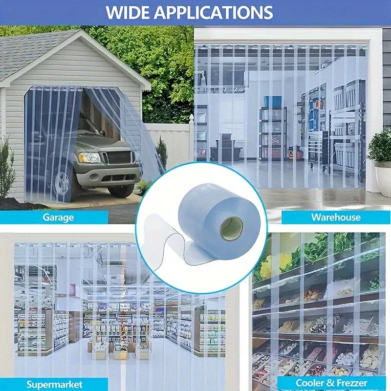 rideau pvc transparent utilitaire 18cm diametre 2m longueur protection porte garage entrepôt supermarché